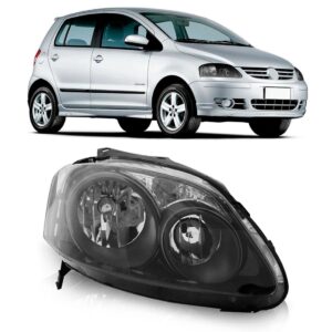 Farol Fox Spacefox Crossfox 2007 2008 2009 Foco Duplo Negro Lado Direito