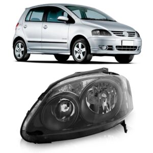 Farol Fox Spacefox Crossfox 2007 2008 2009 Foco Duplo Negro Lado Esquerdo