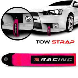Tow Strap Hook Cinta Reboque Engate Parafusado Rosa