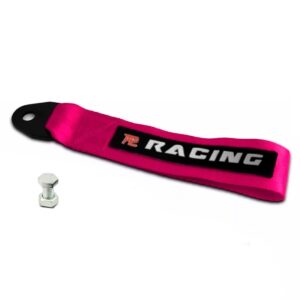 Tow Strap Hook Cinta Reboque Engate Parafusado Rosa