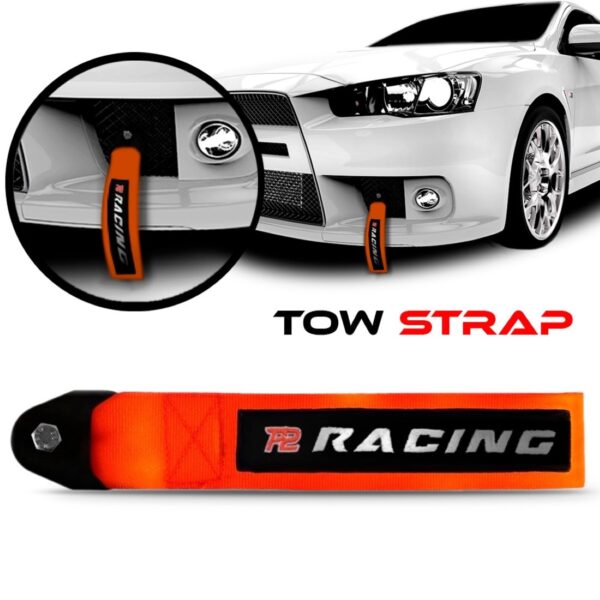 Tow Strap Fita De Reboque Flexível Esportivo Cor Laranja