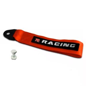 Tow Strap Fita De Reboque Flexível Esportivo Cor Laranja