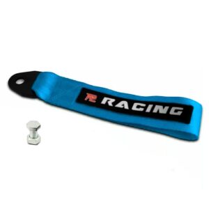Tow Strap Hook Cinta Reboque Engate Parafusado Azul