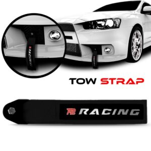 Tow Strap Hook Cinta Reboque Engate Parafusado Preto