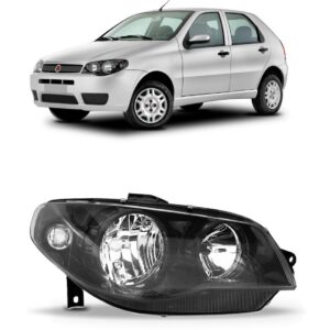 Farol Strada 04 A 11 Mascara Negra Fumê Todo Preto 1ª Linha Direito/passageiro