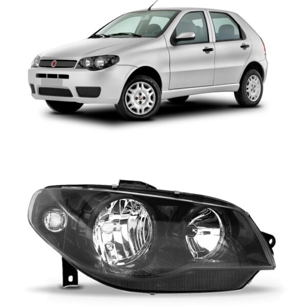 Farol Strada 04 A 11 Mascara Negra Fumê Todo Preto 1ª Linha Direito/passageiro