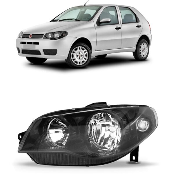 Farol Strada 04 A 11 Mascara Negra Fumê Todo Preto 1ª Linha Esquerdo/motorista