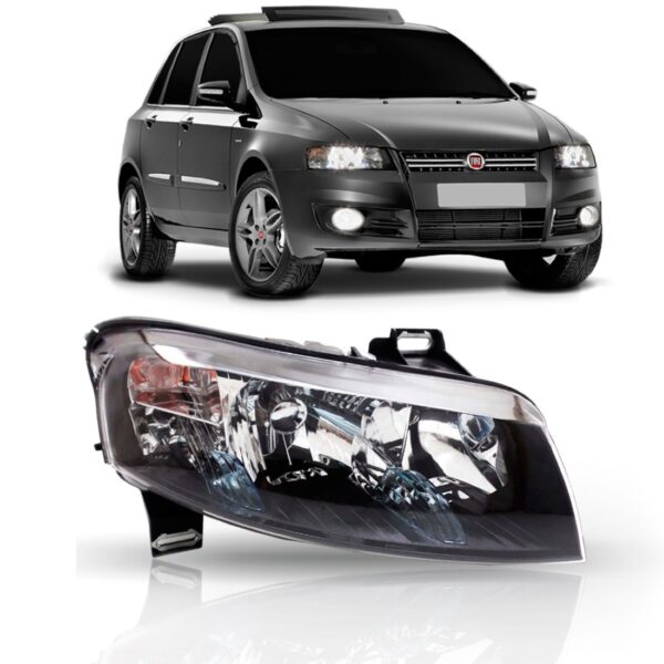 Farol Stilo Fumê Mascara Negra 05 06 07 08 09 10 11 1ª Linha Direito/passageiro