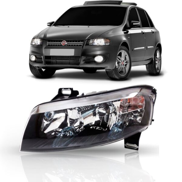 Farol Stilo Fumê Mascara Negra 05 06 07 08 09 10 11 1ª Linha Esquerdo/motorista