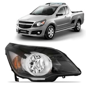 Farol Agile Montana 09 10 11 12 13 14 Mascara Negra 1ª Linha Direito/passageiro