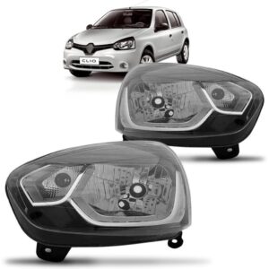 Farol Renault Clio 2013 2014 15 A 16 Mascara Negra 1ª Linha Direito/passageiro