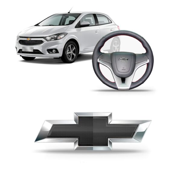 Emblema De Volante Cruze Onix Prisma Sonic Cobalt Preto