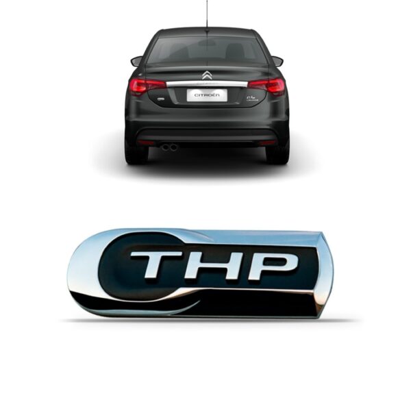 Emblema Thp Linha Citröen Cromado Preto