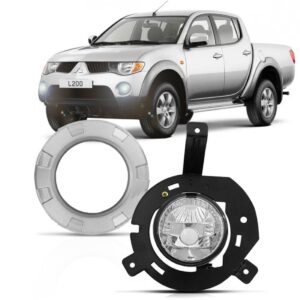 Farol Milha Auxiliar L200 Triton 07 A 11 C/ Moldura 1ª Linha Esquerdo Motorista