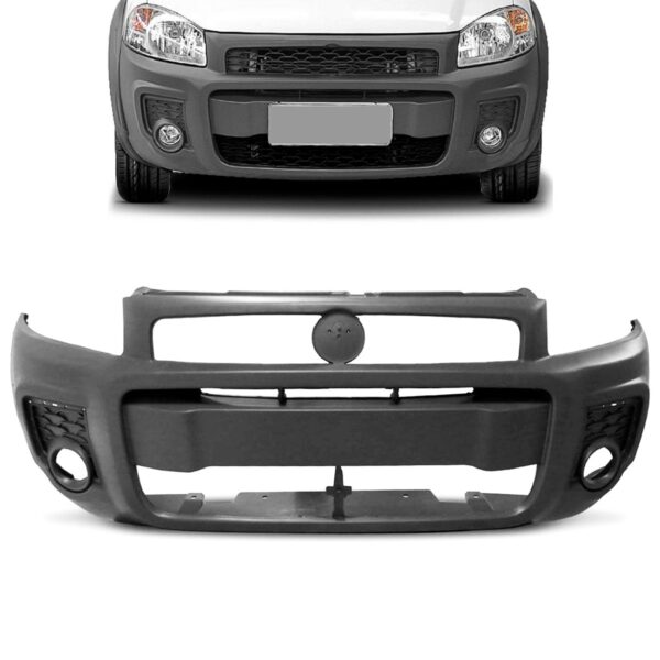 Parachoque Dianteiro Strada Working 2014 A 2016 Com Furo Cinza