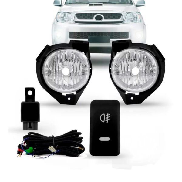 Kit Farol Milha Hilux 2009 2010 2011 Kit Completo Novo Cristal