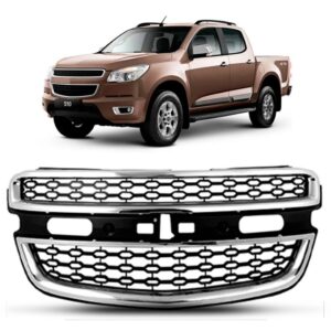 Grade S10 2012 A 2016 Trailblazer 13 A 16 Superior/inferior Preto Com Friso Cromado