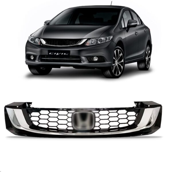 Grade Civic Lxr 2015 2016 2017 Preta Com Friso 1a Linha Preto
