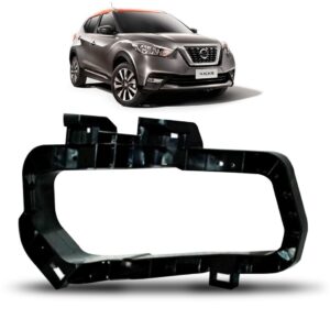 Suporte Moldura Farol Milha Kicks 2016 A 2018 Preta Lado Direito