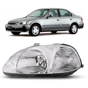 Farol Para Honda Civic 1996 1997 1998 Foco Simples 1ª Linha Esquerdo/motorista