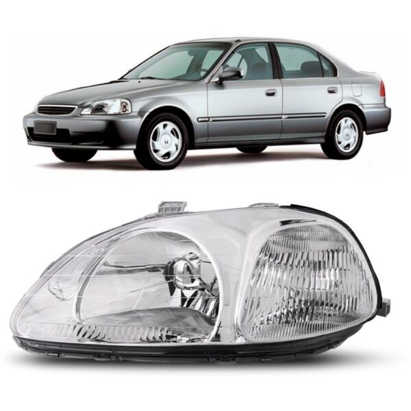 Farol Para Honda Civic 1996 1997 1998 Foco Simples 1ª Linha Esquerdo/motorista