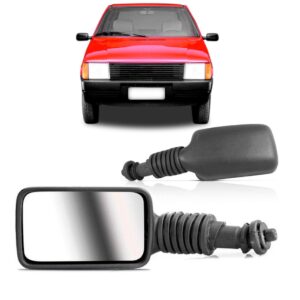 Retrovisor Uno Premio Elba 1989 1990 1991 Preto Lado Esquerdo