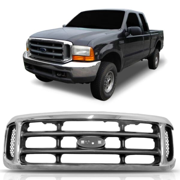 Tela Frontal Cromada F250 98 99 2000 2001 2002 03 04 06 F350 Cromada