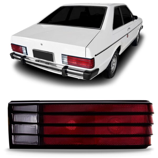 Lanterna Traseira Corcel Ii Rubi Com Friso Preto Lado Direito