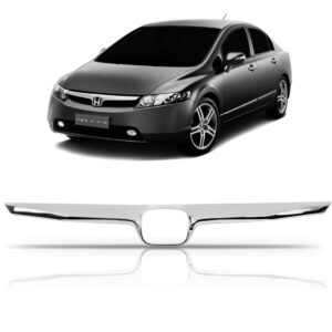 Friso Cromado Civic 06 A 08 Grade Dianteira Fácil Aplicação.