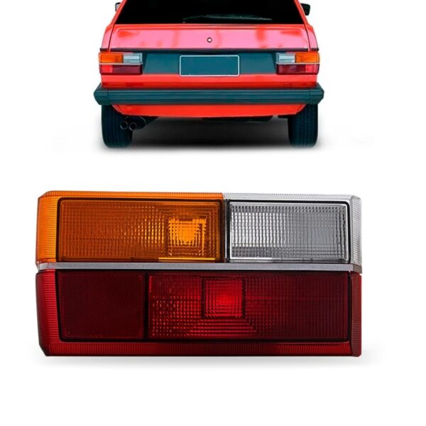 Lanterna Traseira Gol 1980/1986 Ambar Friso Cromado Promoção Lado Esquerdo