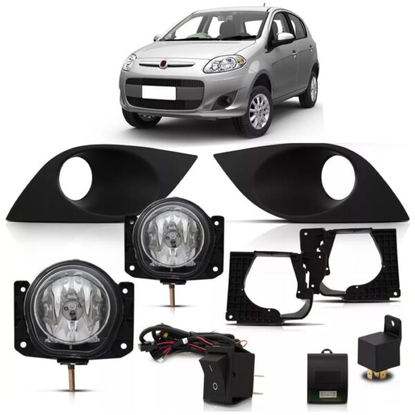 Kit Farol Milha Auxiliar Palio 2013 2014 2015 2016 C/ Grade