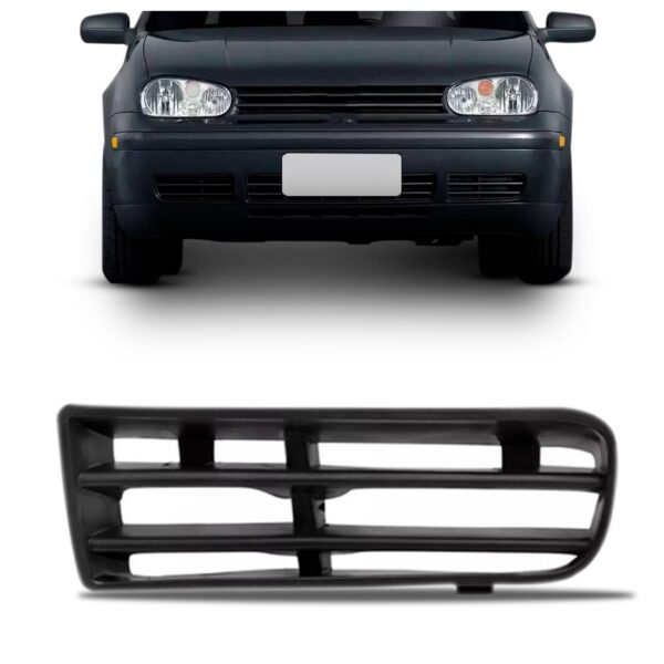 Moldura Para Farol Milha   Golf 2000 A 2007 Sem Furo Ld Preto Esquerdo