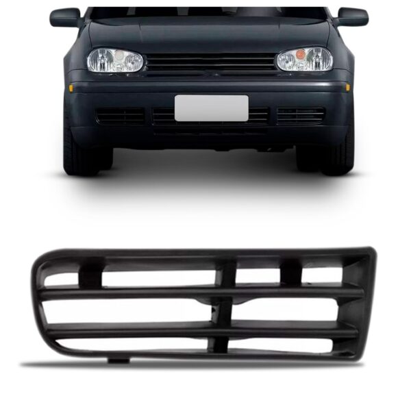 Moldura Para Farol Milha   Golf 2000 A 2007 Sem Furo Ld Preto Direito