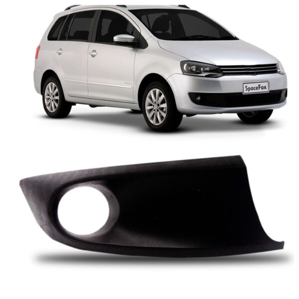 Moldura Farol Milha Fox Spacefox 2011 A 2014 Preto C/furo Le Preto Direito