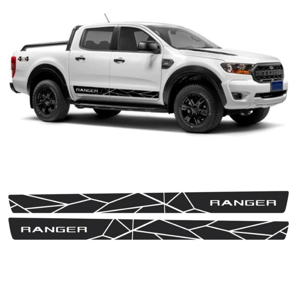 Kit Adesivos Laterais Ranger Universal 2013 A 2021 Preto