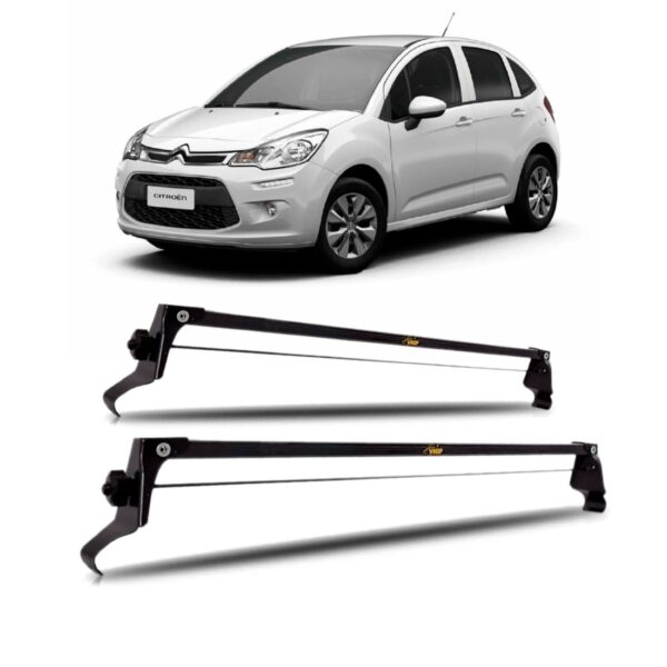 Rack Bagageiro De Teto Citroen C3 Ano 2021 2020 19 18 A 2013 Preto