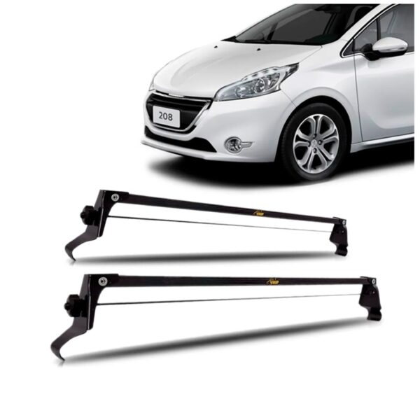 Rack Teto Peugeot 208 2013 2014 2015 2016 17 18 19 2020 Vhip Preto