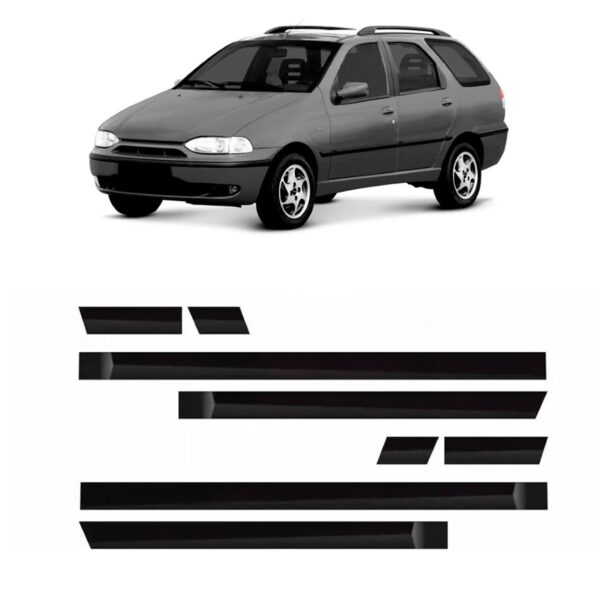 Jogo Friso Borrachão Para Palio Weekend Adventure 97 A 2000 Preto