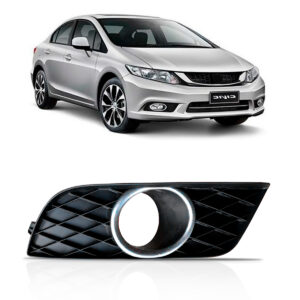 Moldura Milha New Civic 2012 2013 2014 2015 Aro Cinza Lado Direito