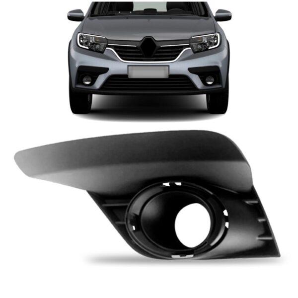 Aro Moldura Milha Logan/sandero 2020 C/ Furo Ld Preto Esquerdo