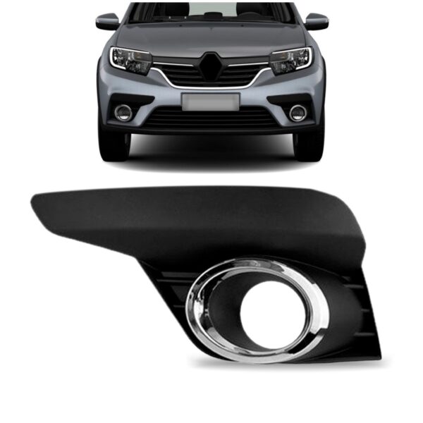 Moldura Milha Logan/sandero 2020 A 22 C/furo Aro Cromado Le Preto Esquerdo