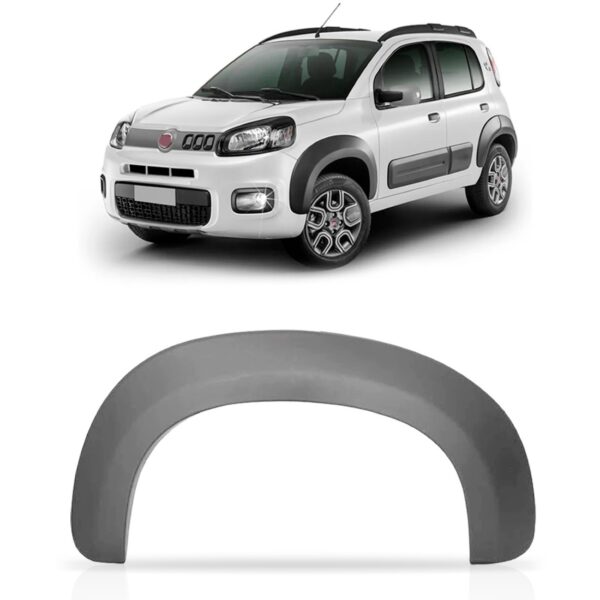 Alargador Paralama Uno Way 2014 A 2020 Cinza Texturizado Lado Direito