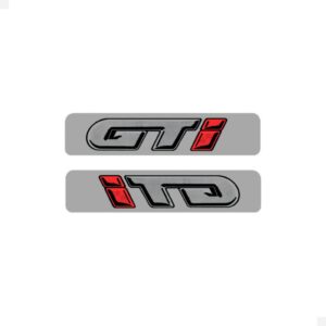 Par Emblema Adesivo Gol Gti Coluna Lateral Cinza