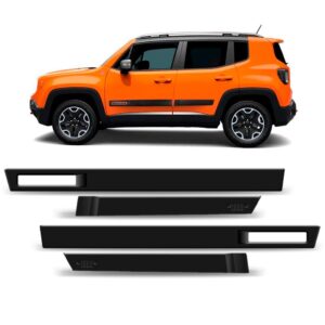 Borrachão Friso De Porta Lateral Para Jeep Renegade 15 A 24 Preto