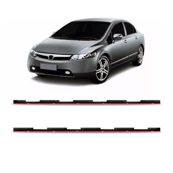 Par Acabamento Lateral Parabrisa New Civic 2007 A 2012 Preto