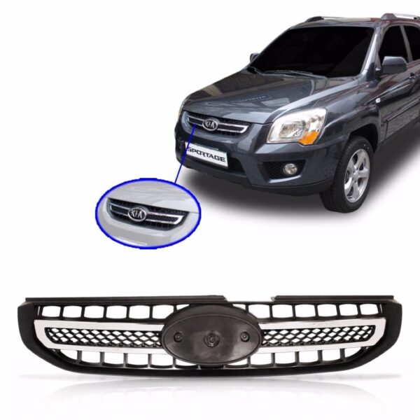 Grade Sportage 2009 2010 Dianteira Com Friso 1a Linha Preto