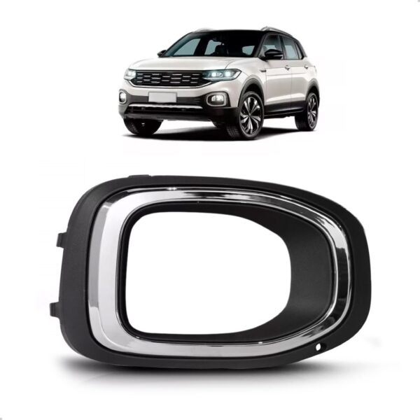 Moldura Milha T-cross 19 20 21 22 23 Com Furo E Aro Cromado Lado Direito