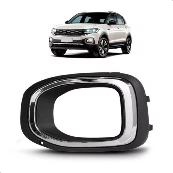 Moldura Milha T-cross 19 20 21 22 23 Com Furo E Aro Cromado Lado Esquerdo