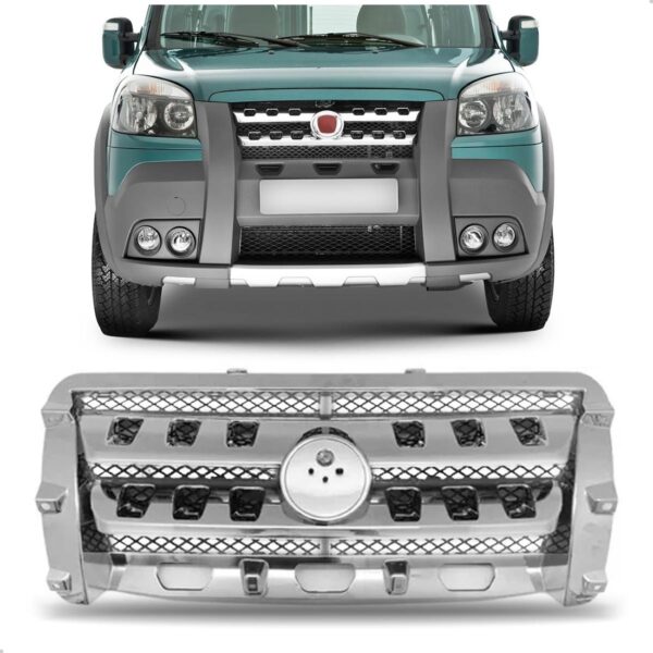 Grade Radiador Doblo Adventure 2010/2017 Cromada S/emblema