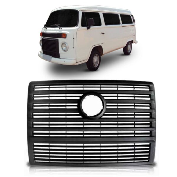 Grade Tela Radiador Frontal Kombi Preta Radiador Agua 06 09 Preto